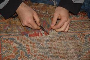 antique persian rug repair